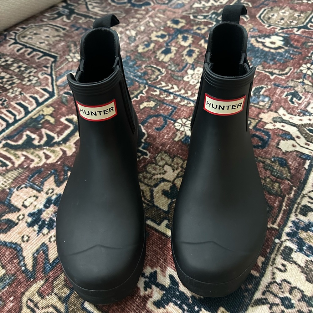 Hunter Original Chelsea Rain Boot - Black, Womens 8